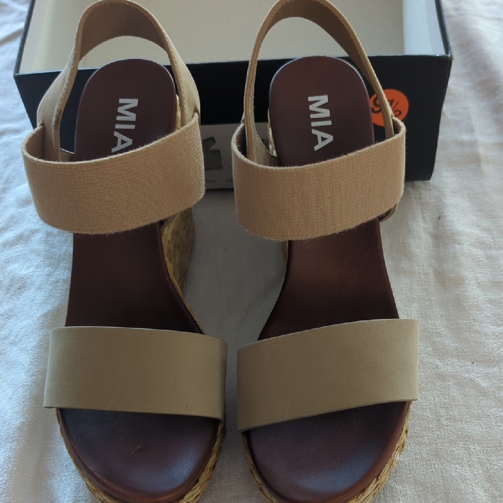 MIA Beige Wedge Sandals for Women